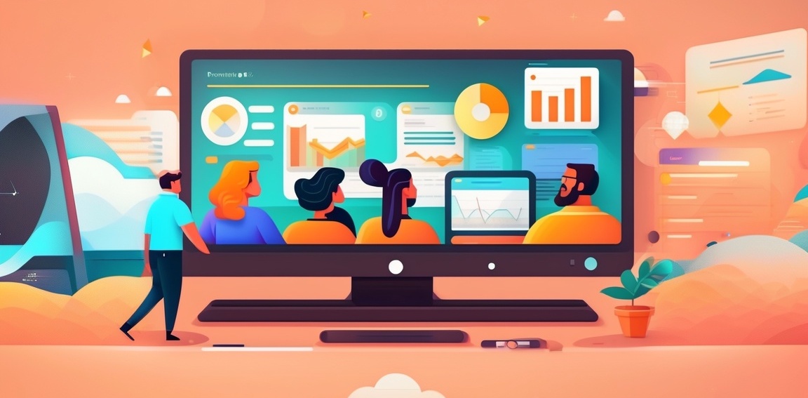 An image of a diverse group of people analyzing data of the website